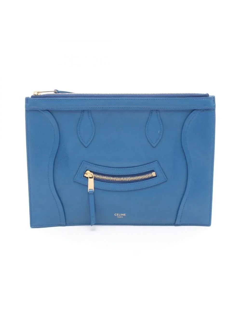 Celine Clutch Pouch Ultra Blue Leather
